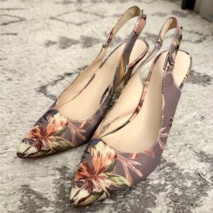 Nine West Floral Slingback Heels - Multicolor